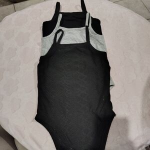 SHEIN Black and Gray Kids Bodysuit Set